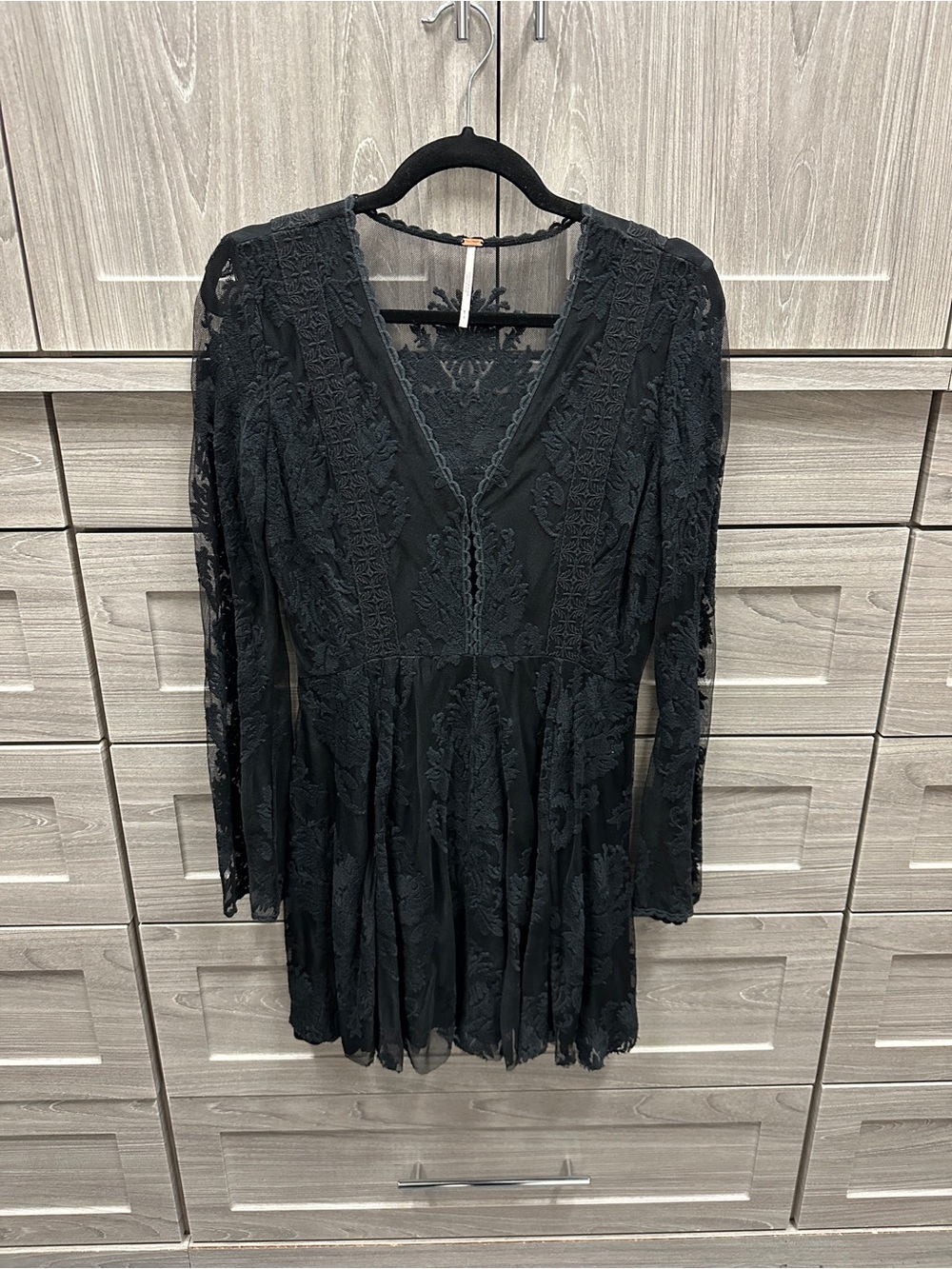 Free People Black Lace Mini Dress